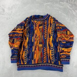Coogi Australia Orange / Blue Knit Sweater Men’s Size S